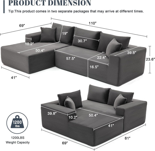 Nolar Boneless Cloud Couch "NINE"