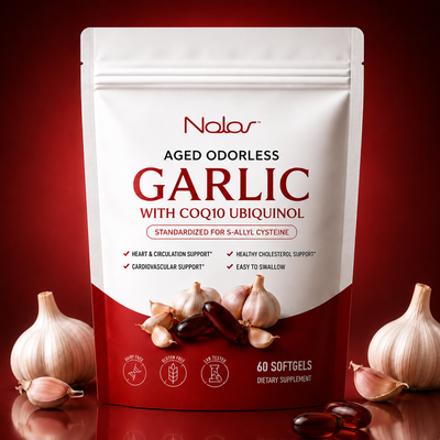 NOLAR Heart & Circulation Support | Aged Garlic + CoQ10